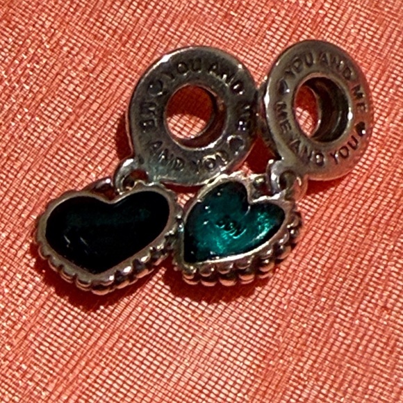 Pandora Silver Mother & Son Heart Charm Bracelet. - Picture 8 of 9